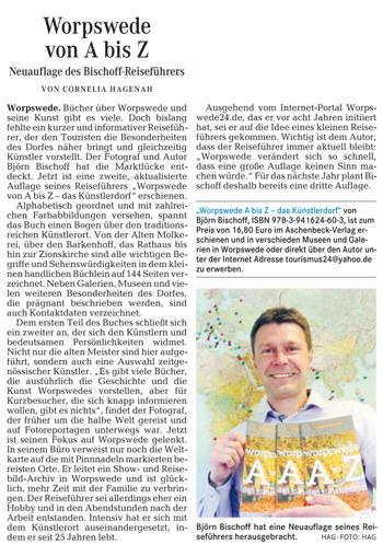 Artikel über www.worpswede24.de in der Wümme Zeitung Artikel über www.worpswede24.de Wümme Zeitung vom 16.05.2011