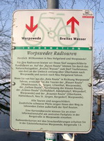 Radtour-Hinweistafel in Neu Helgoland an der Hamme