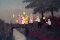 �lgem�lde von Hans Pick "6 Laternenkinder" (in Privatbesitz)