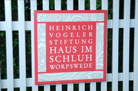 Schild der Heinrich Vogeler Stiftung - Haus im Schluh