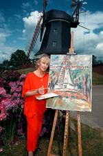 Kunstmalerin vor der Worpsweder M�hle