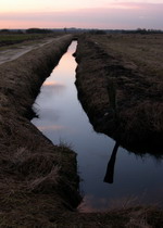 Sonnenuntergang im Moor in der Hammeniederung