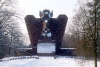 Der Niedersachsenstein in Worpswede im Winter