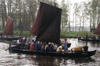 An Bord der Torfk�hne herrschte ausgelassene Stimmung