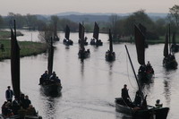Blick von der Br�cke bei "Tietjens H�tte" auf die Torfkahnflotte