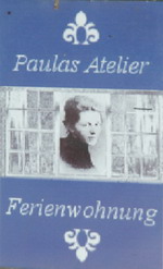 Eingangsschild zu Paulas Atelier - heute Ferienwohnung
