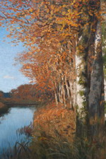 Gem�lde von Hans am Ende: Birken am Moorgraben, 1896