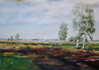 Aquarell einer Moorlandschaft