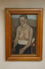 Gem�lde von Paula Modersohn-Becker: Weiblicher Halbakt, um 1900, �l/Holz