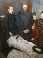Gem�lde von Fritz Mackensen: Trauernde Familie, 1897