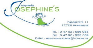 Worpswedes Josephine�s (Gesch�ftsf�hrerin: Heide van der Zande-Ritz), Findorffstr. 11, Tel.: 04792/956965, Fax.: 04792/955309, Mail: heide-vanderzande@t-online.de, Homepage: www.worpswedes-josephines.de