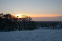 Sonnenuntergang am Weyerberg im Februar