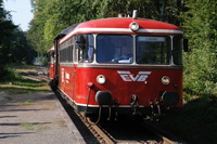 Der Moorexpress bei der Ankunft im Worpsweder Bahnhof