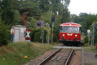 Der Moorexpress bei der Ankunft in Worpswede