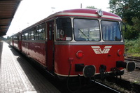 Der Moorexpress beim Stopp in der Kreisstadt Osterholz-Scharmbeck