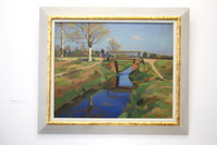 Gem�lde von Udo Peters (1884-1964): Fr�hling am Moorsteg, 1955, Galerie Cohrs-Zirus, Bergstra�e 33, 27726 Worpswede, Tel.: 04792/1748 + 2320, Fax.: 04792/9515107, Mail: galerie.cohrs-zirus@t-online.de