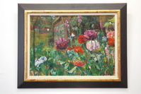 Gem�lde von Lisel Oppel (1857-1960): Bauerngarten mit Mohn und Rittersporn, um 1956, Galerie Cohrs-Zirus, Bergstra�e 33, 27726 Worpswede, Tel.: 04792/1748 + 2320, Fax.: 04792/9515107, Mail: galerie.cohrs-zirus@t-online.de