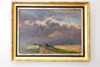 Gem�lde von Sophie Wencke (1874-1963): Gewitterhimmel �ber Getreidefeldern, um 1905, Galerie Cohrs-Zirus, Bergstra�e 33, 27726 Worpswede, Tel.: 04792/1748 + 2320, Fax.: 04792/9515107, Mail: galerie.cohrs-zirus@t-online.de