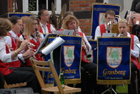 Musiker vom "Blasorchester Grasberg" beim Familienfest auf dem Findorffhof in der Gemeinde Grasberg