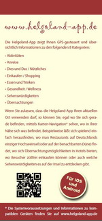Flyer zur Helgoland-App für iPhone, iPad und Android (www.helgoland-app.de) - GPS-gesteuert Helgoland neu entdecken ...