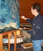 Peter J. Lange an der Staffelei
