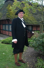 Matthias Mahnke als "Moorkommissar J�rgen Christian Findorff" auf der "Museumsanlage Osterholz"