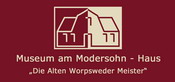 Logo vom Museum am Modersohn-Haus (Sammlung Bernhard Kaufmann - "Die Alten Worpsweder Meister") (Leitung: Sigrid und Bernhard Kaufmann), Hembergstr. 19, Tel.: 04792/4777 und 04794/354 (Verwaltung), Fax.: 04794/1722, Mail: info@museum-modersohn.de, Homepage: www.museum-modersohn.com