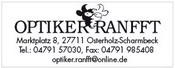 Optiker Ranfft (Moderne Augenoptik - Institut f�r Kontaktlinsen), Inh.: G.Th. Ranfft e.K., Marktplatz 8, 27711 Osterholz-Scharmbeck, Tel.: 04791/57030, Fax.: 04791/985408, Mail: optiker.ranfft@online.de, Homepage: www.optiker-ranfft.de