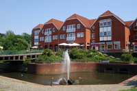 Haus am Markt mit Springbrunnen in der Kreisstadt Osterholz-Scharmbeck