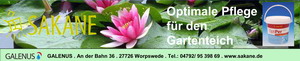 Galenus (Gartenteiche), An der Bahn 36, 27726 Worpswede, Tel.: 04792/9539869, Fax.: 04792/9519038, Mail: info@sakane.de, Homepage: www.sakane.de