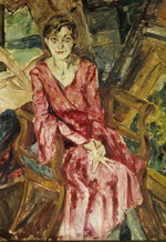 Gem�lde ("Amsel im roten Kleid") von Albert Schiestl-Arding (Amsel war die Schwiegermutter der Fotografin Karin Schiestl - 1906-1984 durch einen Unfall gestorben)