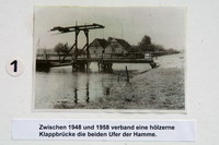 Zwischen 1948 und 1958 verband eine h�lzerne Klappbr�cke die beiden Ufer der Hamme