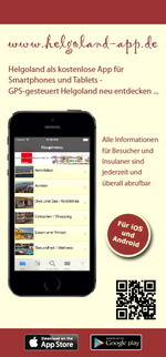 Flyer zur Helgoland-App für iPhone, iPad und Android (www.helgoland-app.de) - GPS-gesteuert Helgoland neu entdecken ...