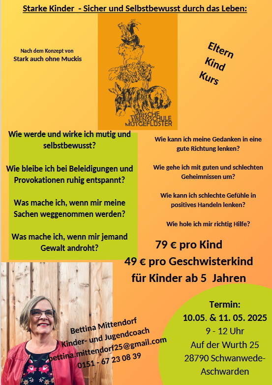 Bild zu Schwanewede - Tierische Lebenschule Mutgeflüster - Starke Kinder - Sicher und Selbstbewusst durch das Leben
