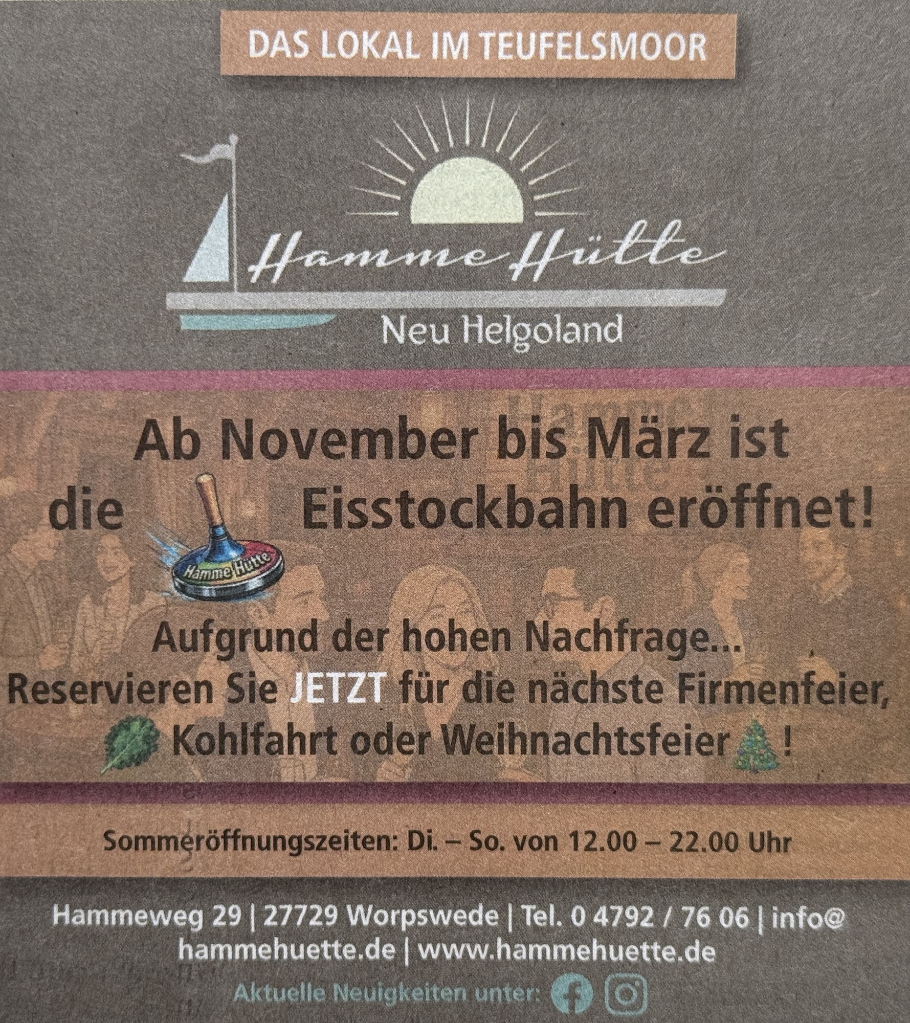 Worpswede - Eisstockbahn an der Hamme Hütte Neu Helgoland