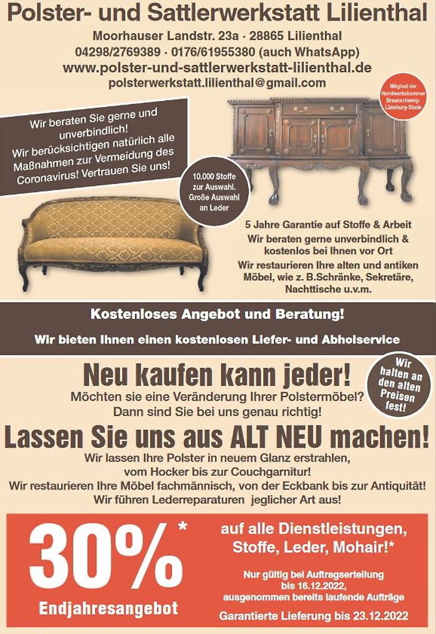 Polster- und Sattlerwerkstatt Lilienthal